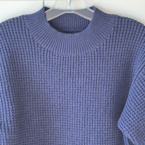 Long Wharf Women Rye SeaWell Sweater Small Navy Blue Shaker Thick Knit Warm EUC - Picture 3 of 8